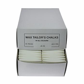 Tailor's Wax Chalks - WHITE - (48 pcs) - Made in Italy