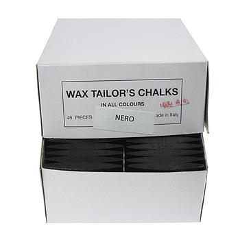 Tailor's Wax Chalks - BLACK - (48 pcs) - Made in Italy