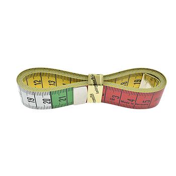 Tape Measure cm/cm, 18mm x 150cm (60") - Polyfibre, Color Decimetre Divisions