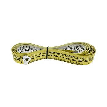 Schneidermaßband aus Fiberglas, Farbe Weiß/Gelb (Breite 20 mm) CM/CM (Box 12 Stk) - (Hergestellt in Italien)