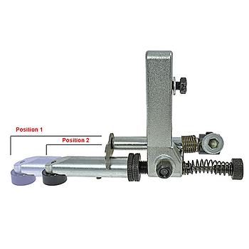 Adjustable 2-Position Guide - Long Arm - with 14 mm Roller, Suitable for NS/128 and NS/130 Guides DURKOPP, PFAFF # 6765/07 (Made in Italy)