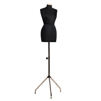 Manichino Donna Nero Tg.40 - Tappo Faggio - Base trepiede Regolabile