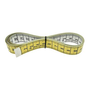 Tape Measure cm/cm, 18 mm x 150 cm (60") - Yellow/White - Polyfibre # 39102