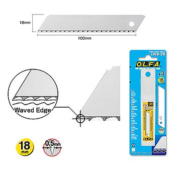 LWB-3B (OLFA) | 18 mm Wavy Spare Blades (3 Pcs)