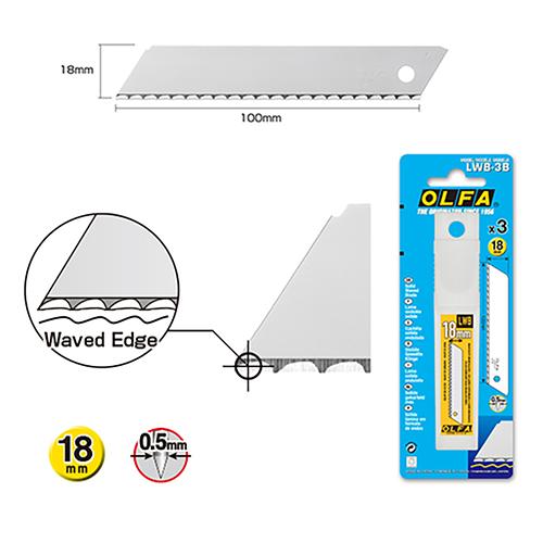 Lama 18 mm Seghettata (3 Pz) # LWB-3B (OLFA)