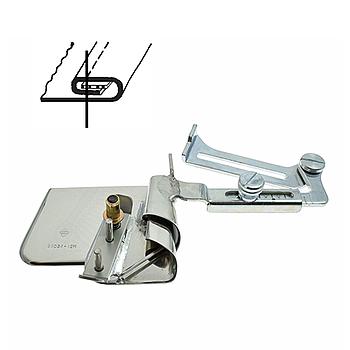 25054 (F91) | Ourleur Double Relevé avec Ressort pour Élastique et Guide Réglable et Ouvrable (Made in Italy)