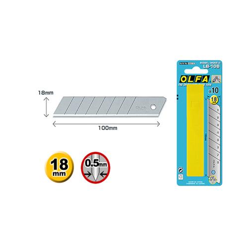 Lama 18 mm in Confezione Appendibile (10 Pz) # LB-10B (OLFA)