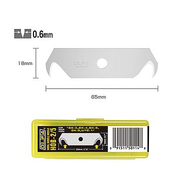 HOB-2/5 (OLFA) | Dual-Edge Hook Safety Blade (5 Pcs)