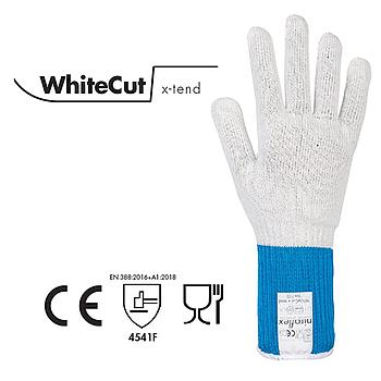 Niroflex WhiteCut x-tend Red 8 / M | Cut-Resistant Glove Level F – Food Industry Grade (Brinix® Fiber + Stainless Steel)
