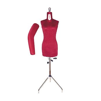 Maniquí Ajustable con Brazo y Trípode - Mujer - Tallas: 42 a 54 - ROJO - Made In Italy 