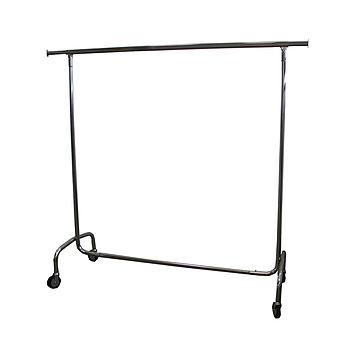 Stand Cromato con Rientranti, Larghezza 150 a 210 cm, 165 cm (H), Tubo Ø 3 cm, Ruote Ø 90 mm