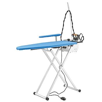 PROMETEO |  Foldable, Aspirating, Heated Ironing Table with 2.1L Boiler and Iron, 220V (BATTISTELLA)