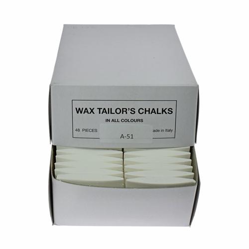 Tailor's Wax Chalks - WHITE - (48 pcs) - Made in Italy