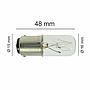 Sewing Machine Bulb - Clear -  Push Type - T16x48 BA15D - 220 Volt - 15 Watt