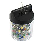 Colored Head Nickel Plated Steel Pins in Plastic Box. Assorted Colors.