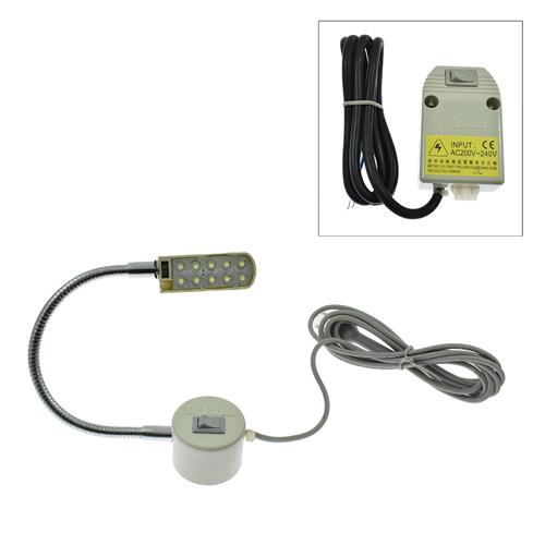 10 LED Light Sewing Machine Lamp 12 Volts, Magnetic Holder - External Transformer # DS-66M2