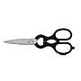 Tesoura de Cozinha Inox 21 cm (8.5") Lâmina Polida, Cabo Pintado de Preto - Made in Italy (FENNEK) # 213