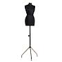 Black Female Mannequin Size 40 - Wood Cap - Adjustable Tripod Base