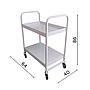 Carrello Multiuso a Due Ripiani in Metallo con Ruote, 64x40x86 (H) - Made in Italy