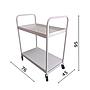 Two-tiered Metal Utility Cart with Wheels 76x45x95 (H) - Made in Italy