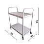 Two-tiered Metal Utility Cart with Wheels 76x45x95 (H) - Made in Italy