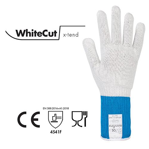 Niroflex WhiteCut x-tend Green 6 / XS | Cut-Resistant Glove Level F – Food Industry Grade (Brinix® Fiber + Stainless Steel)