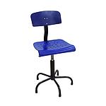 Blue Chair with PVC Seat and Backrest, Adjustable Height 44 to 58 cm (Made in Italy)